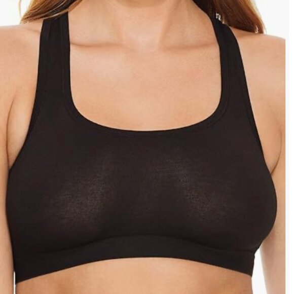 OnGossamer Cabana Cotton Tank Bra Black Size L 7750 - Picture 1 of 2